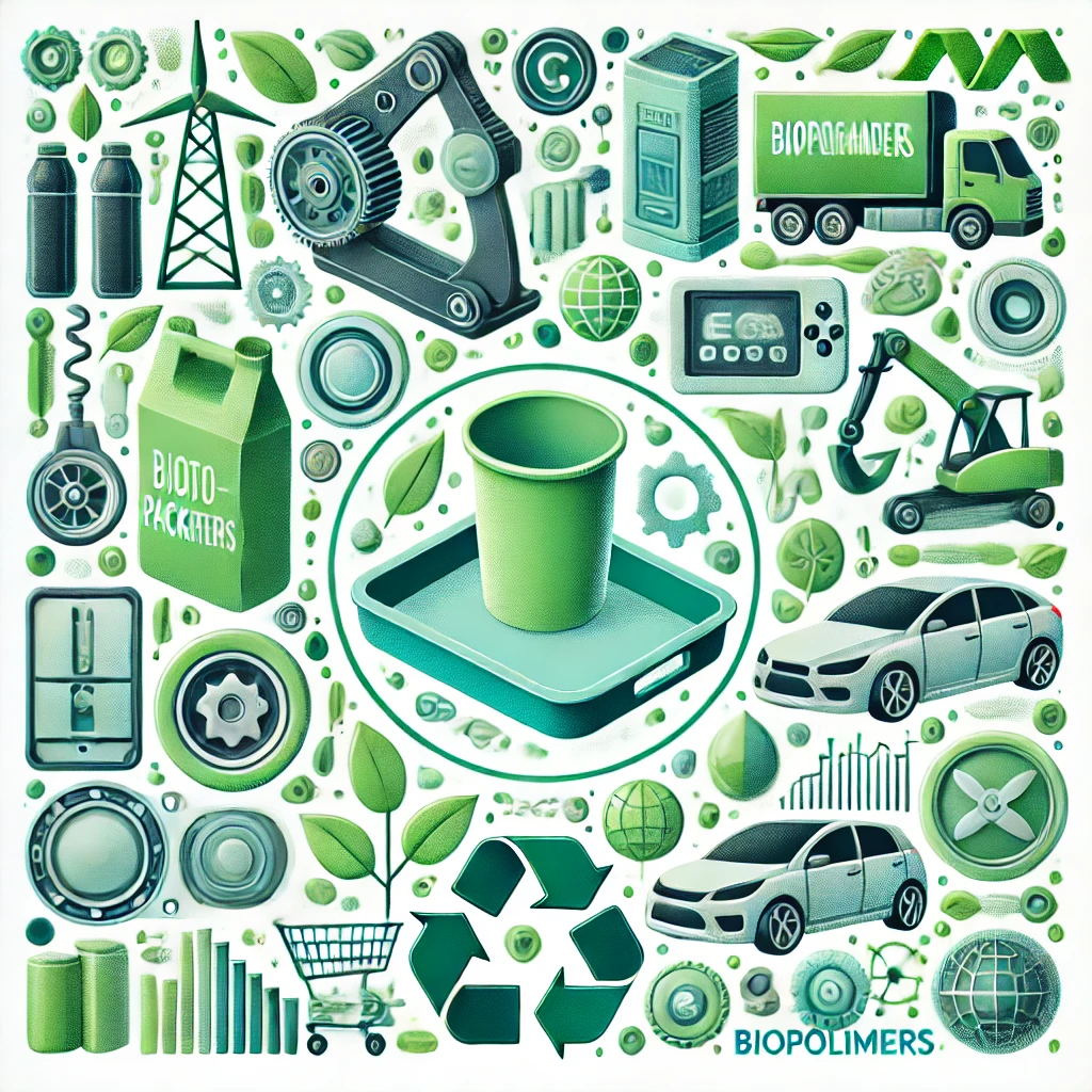 바이오폴리머를 추출하고 그것을 활용한는 것을 강조한 이미지