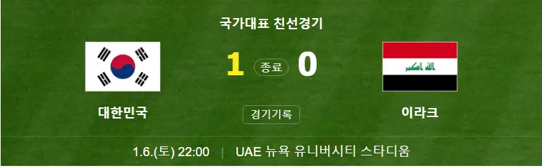 아시안컵-이라크-평가전-결과