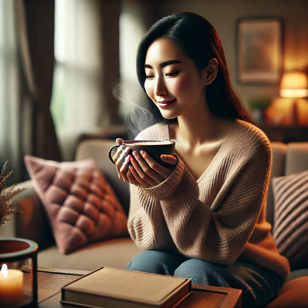 코코아차-마시는-여자