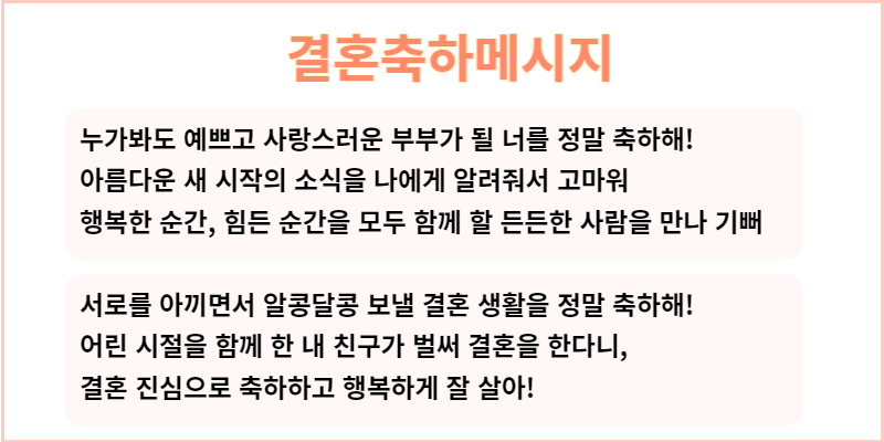 친구 결혼축하메세지