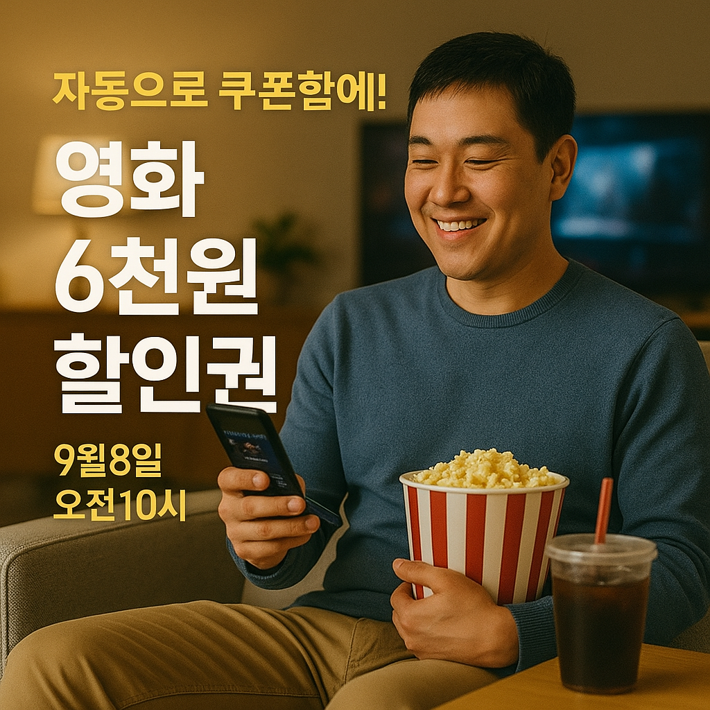영화 6천원할인! 9월8일 자동지급 받는법 ( 출처 : 문화체육관광부)