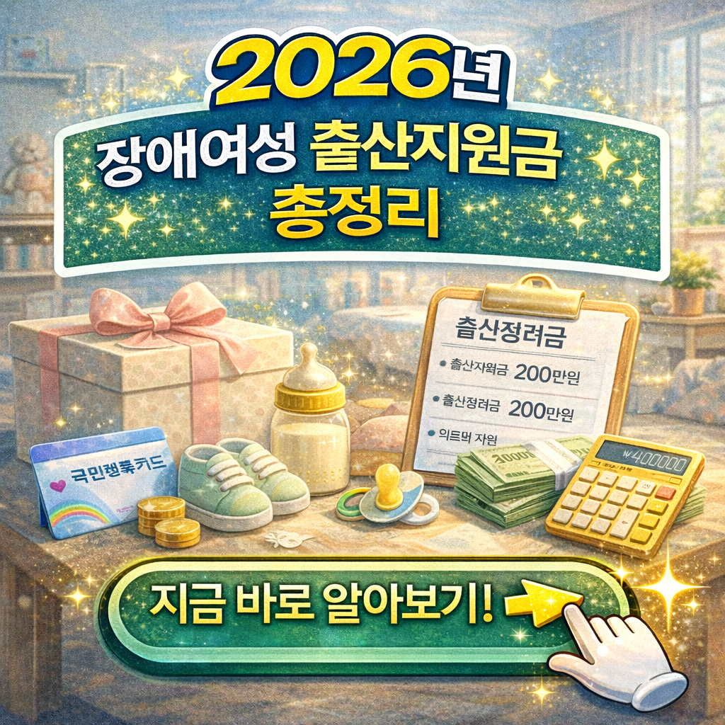 출산장려금 400만원까지! 2026 장애여성 출산 시 받을 수 있는 정부&middot;지자체 지원금