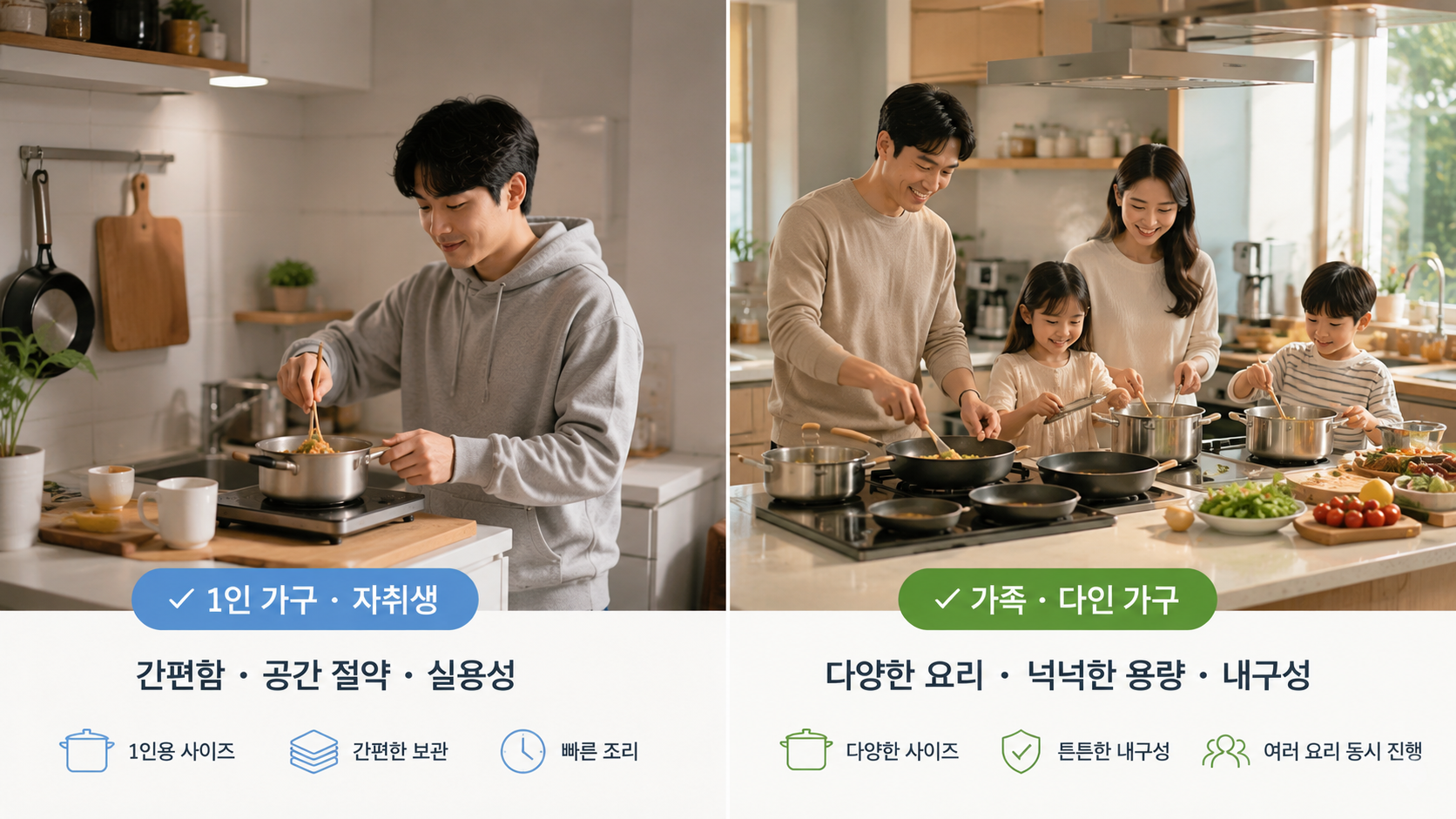 같은 제품군이라도 타깃에 따라 달라지는 상품 구성