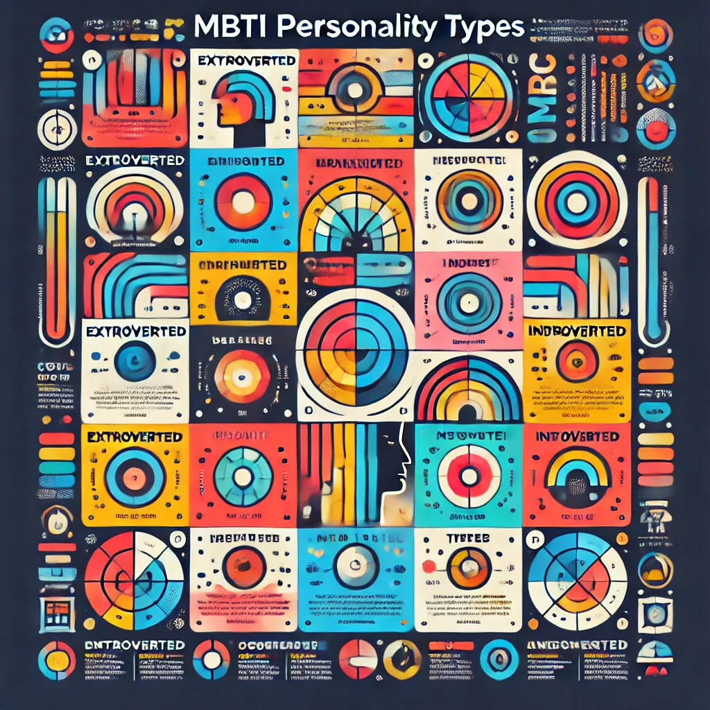 MBTI 성격 유형과 색상의 연결테스트 이미지