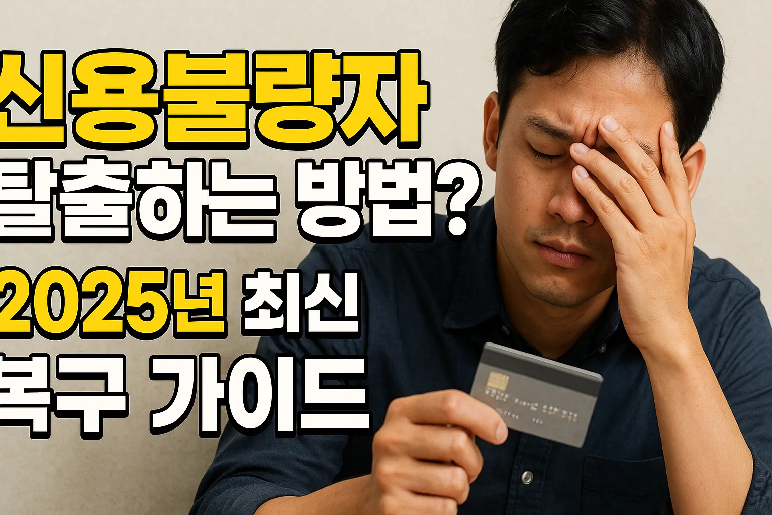 신용불량자 탈출하는 방법? 2025년 최신 복구 가이드!