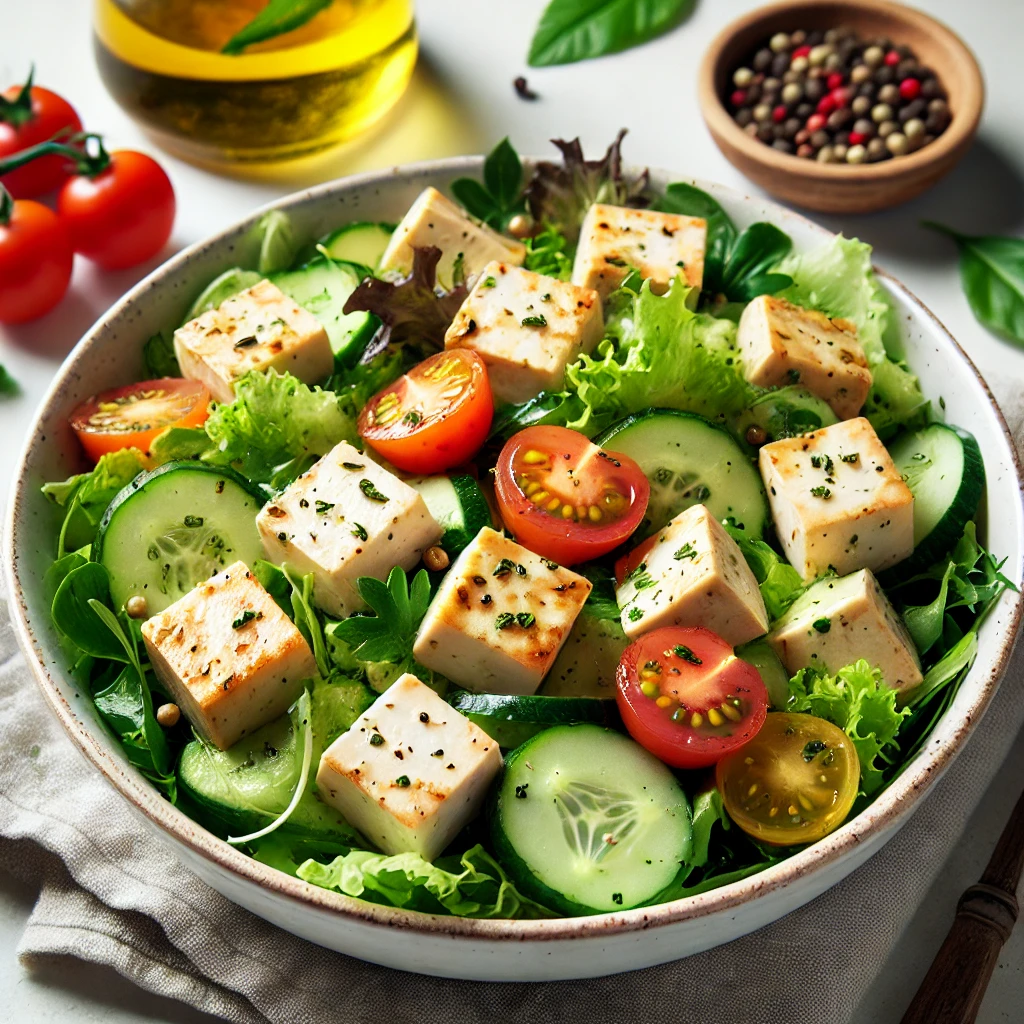  삶은 콩 샐러드나 두부 샐러드