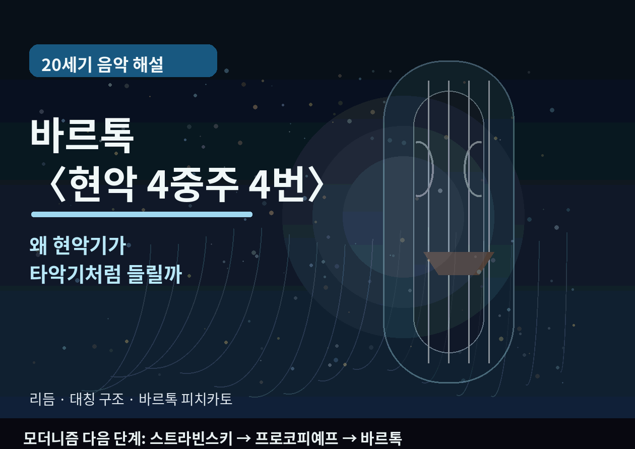 바르톡 <현악 4중주 4번> - 왜 이곡은 현악기를 '노래'보다 '타악기'처럼 들리게 할까