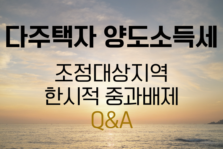 조정대상지역 다주택자 양도소득세