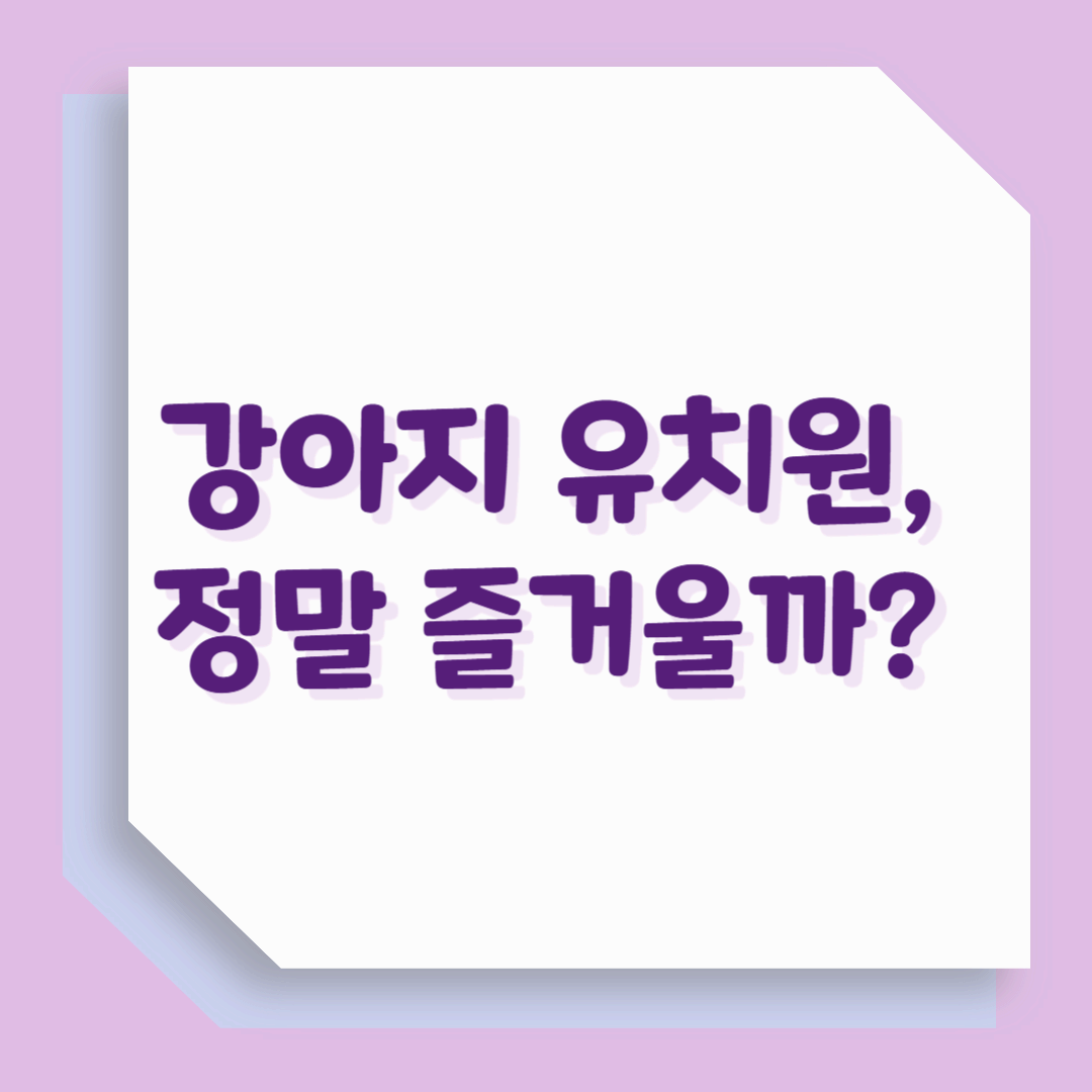 강아지 유치원, 정말 즐거울까?