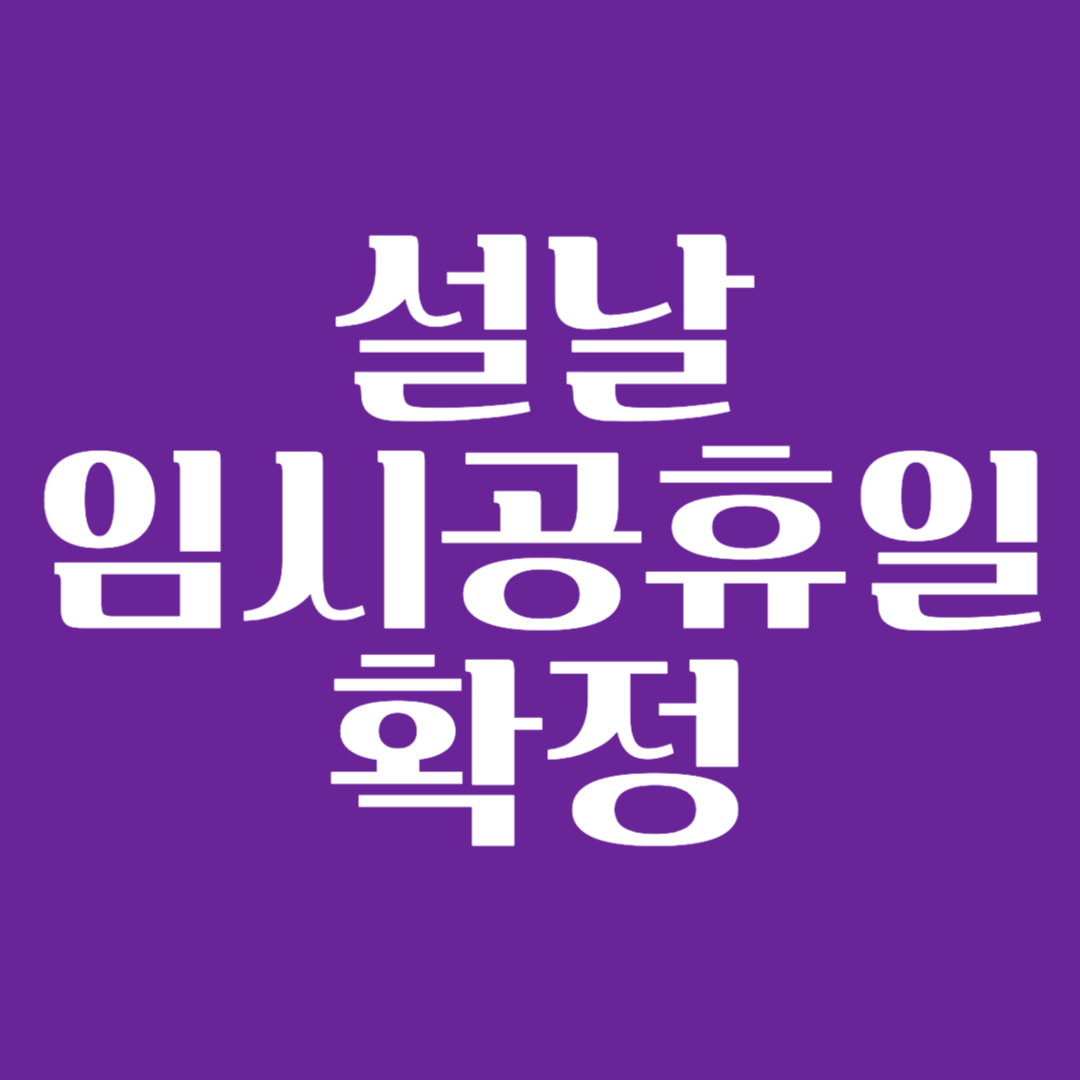 2025 설날 임시공휴일 휴무안내