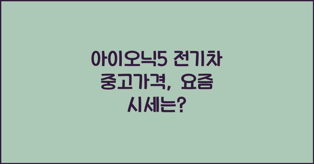아이오닉5 전기차 중고가격