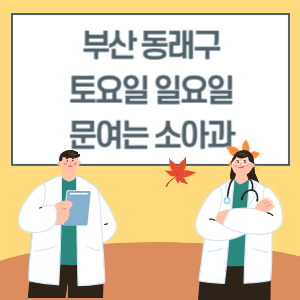 부산 동래구 토요일 일요일 소아과 진료 병원 리스트