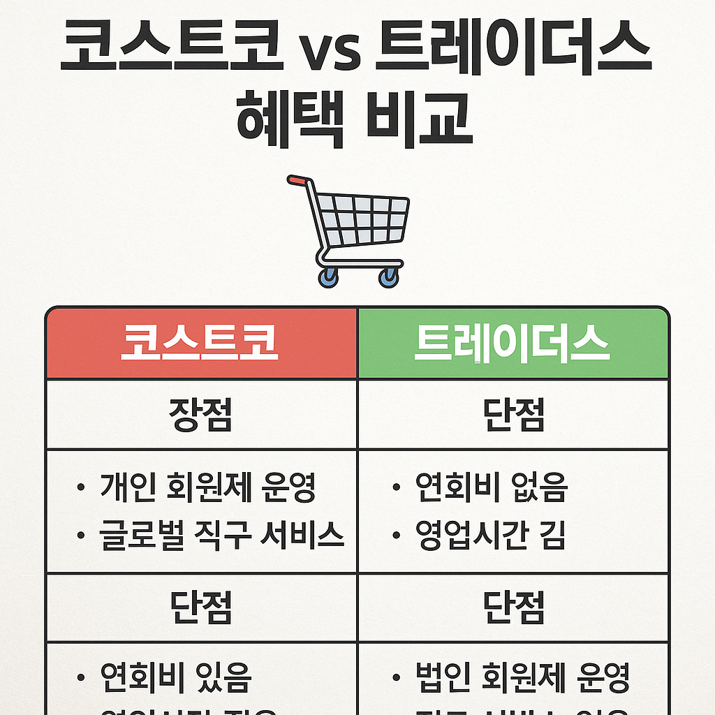 코스트코 vs 트레이더스 혜택 비교