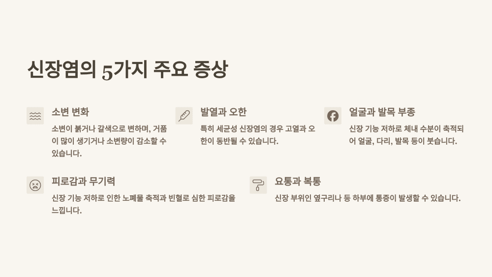 신장염의 5가지 주요 증상