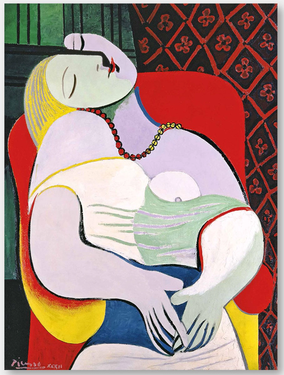 피카소가 1932년에 그린 "꿈"이란 그림을 보여주는 이미지입니다.