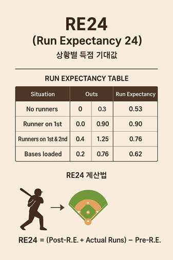 RE24 (Run Expectancy 24) — 상황별 득점 기대값이란 무엇인가?