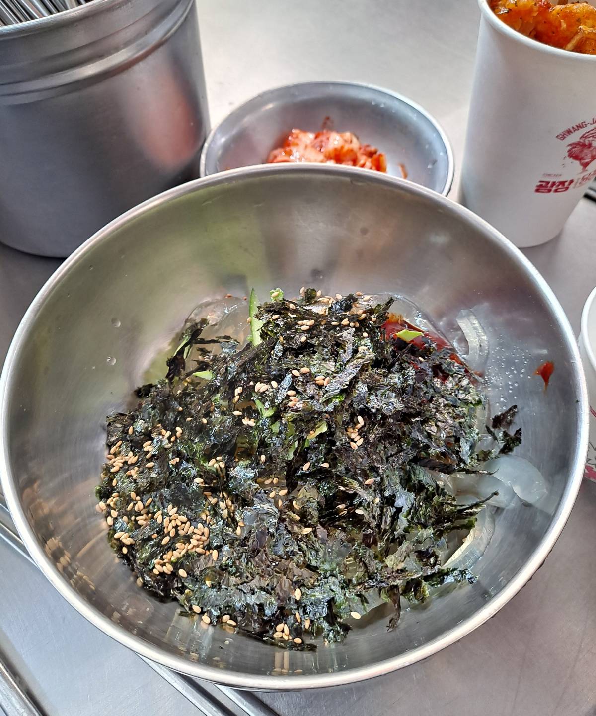 고향칼국수 우무비빔 나옴