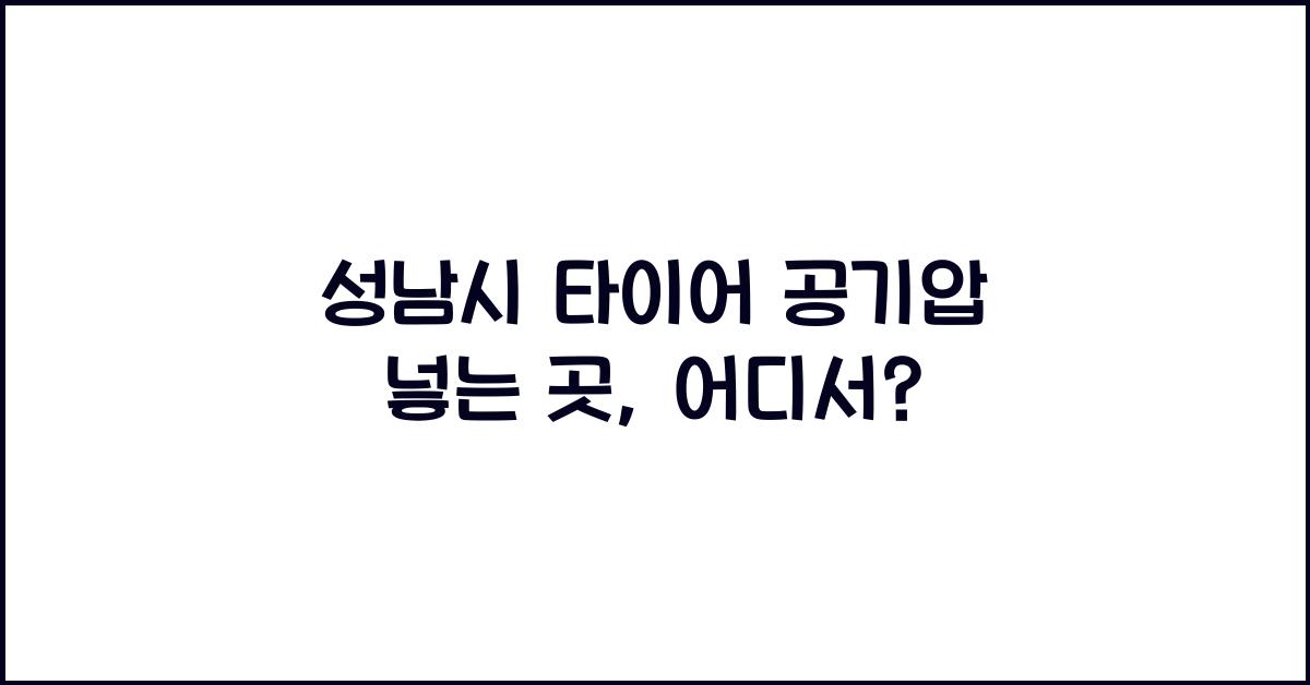 성남시 타이어 공기압 넣는 곳