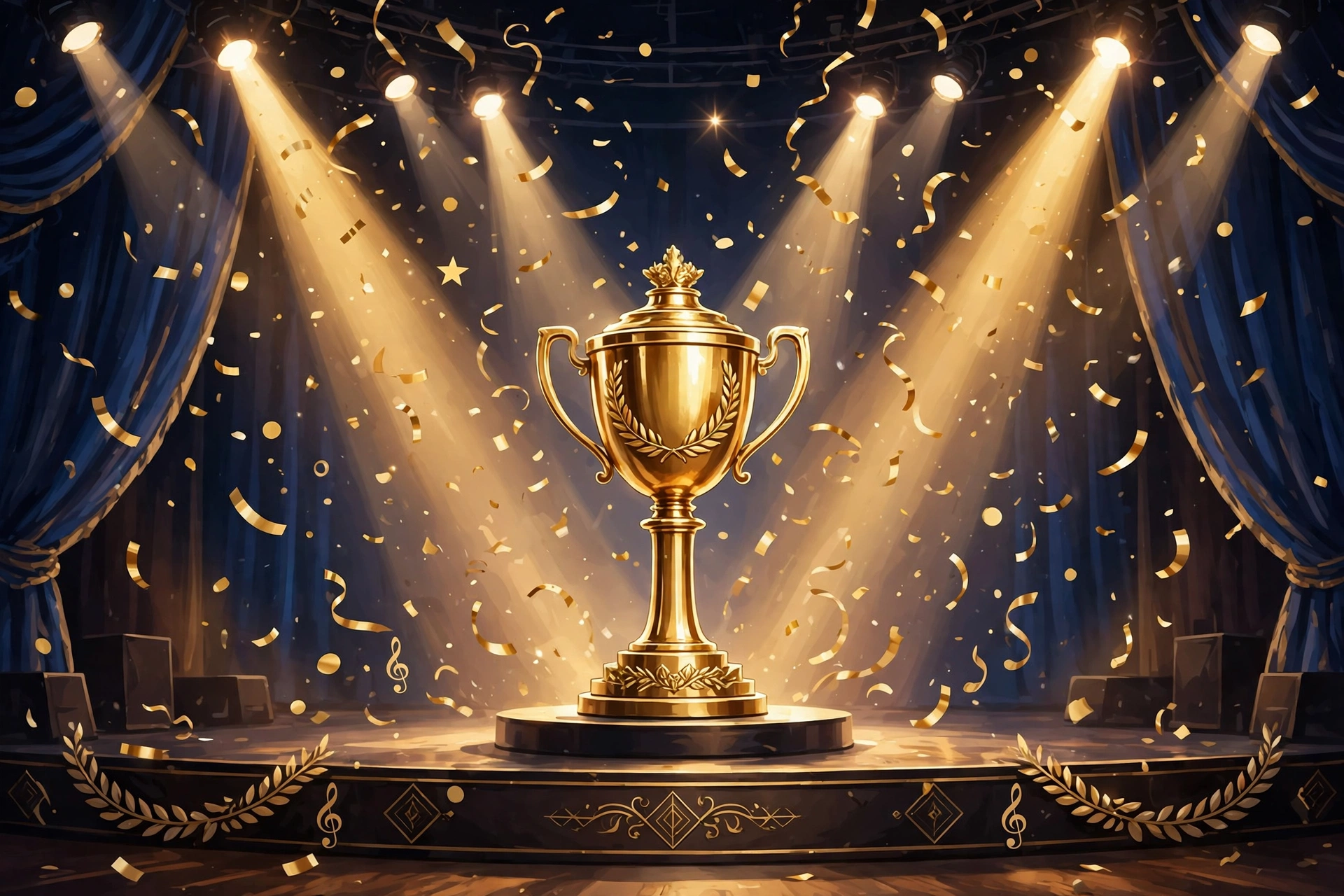 음악방송 1위 트로피 일러스트
