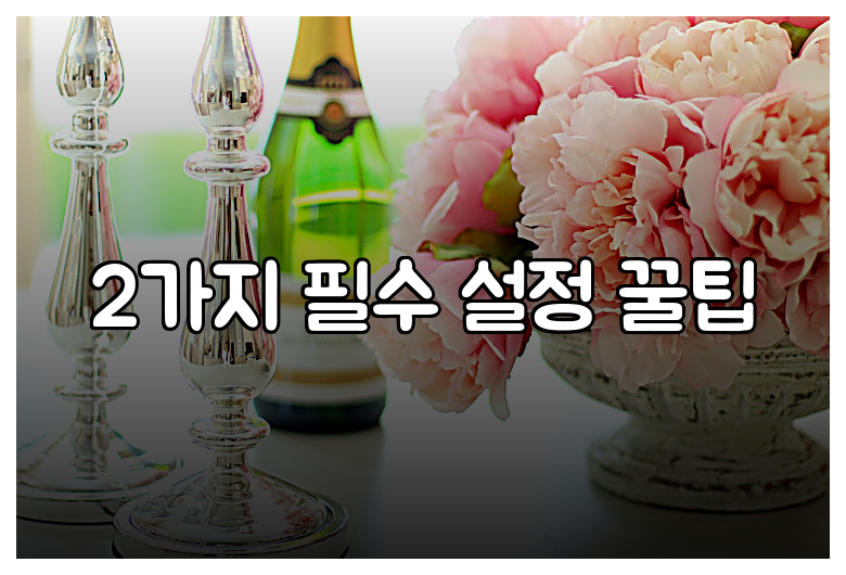 2가지 필수 설정 꿀팁