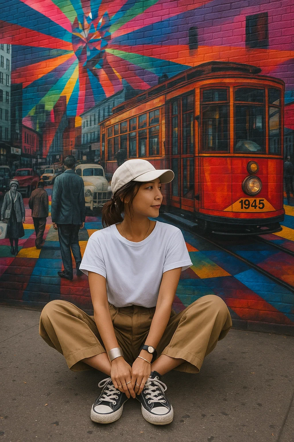 브루클린 벽화앞에서 사진 찍기