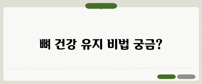 골다공증 치료 방법 뼈 건강을 지키는 습관