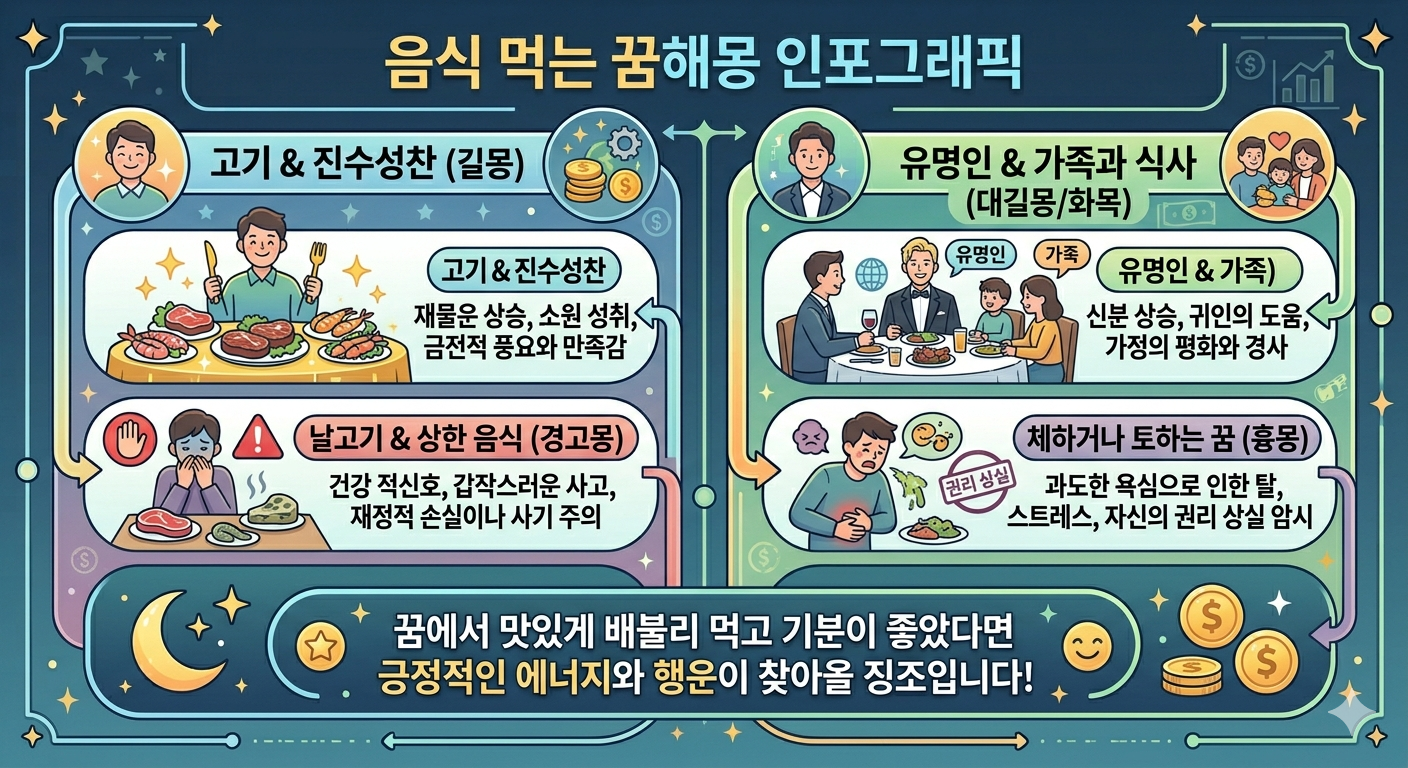 음식 먹는 꿈 맛있게 먹었다면 로또 사세요, 조상님과 '이것' 먹으면 대길몽!