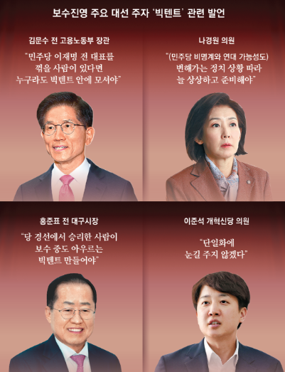 빅텐트뜻 단일화 뜻 당무우선권이란 2025 대통령선거 정치 전략