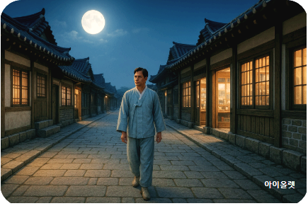 달빛 가득한 종로 거리 산책