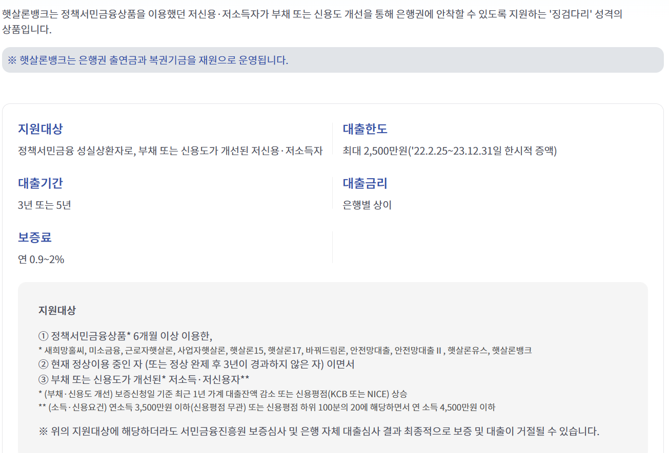 햇살론 뱅크