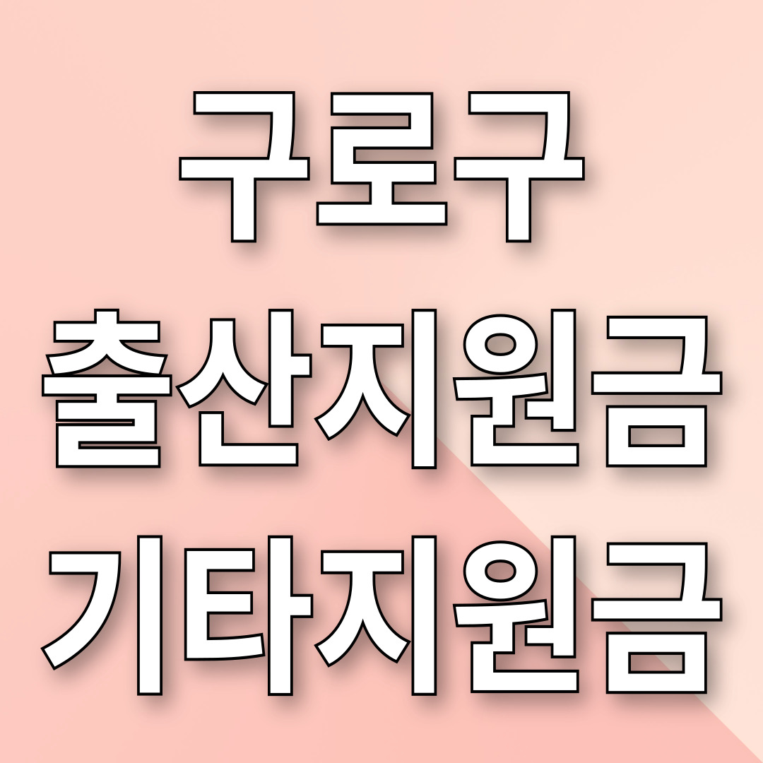 구로구 출산지원금