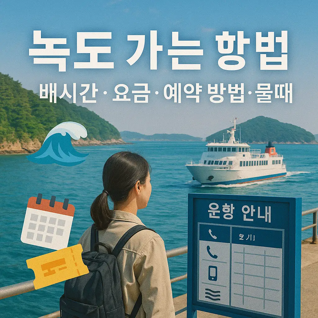 녹도 가는 방법, 배시간, 요금, 예약 방법, 물때