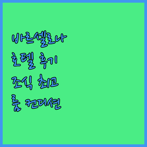 바르셀로나 머큐어 콘도르 호텔 후기 