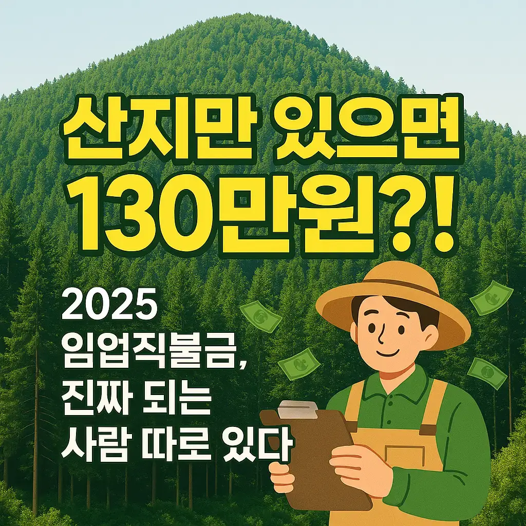 산지만 있으면 130만원?! 2025 임업직불금, 진짜 되는 사람 따로 있다