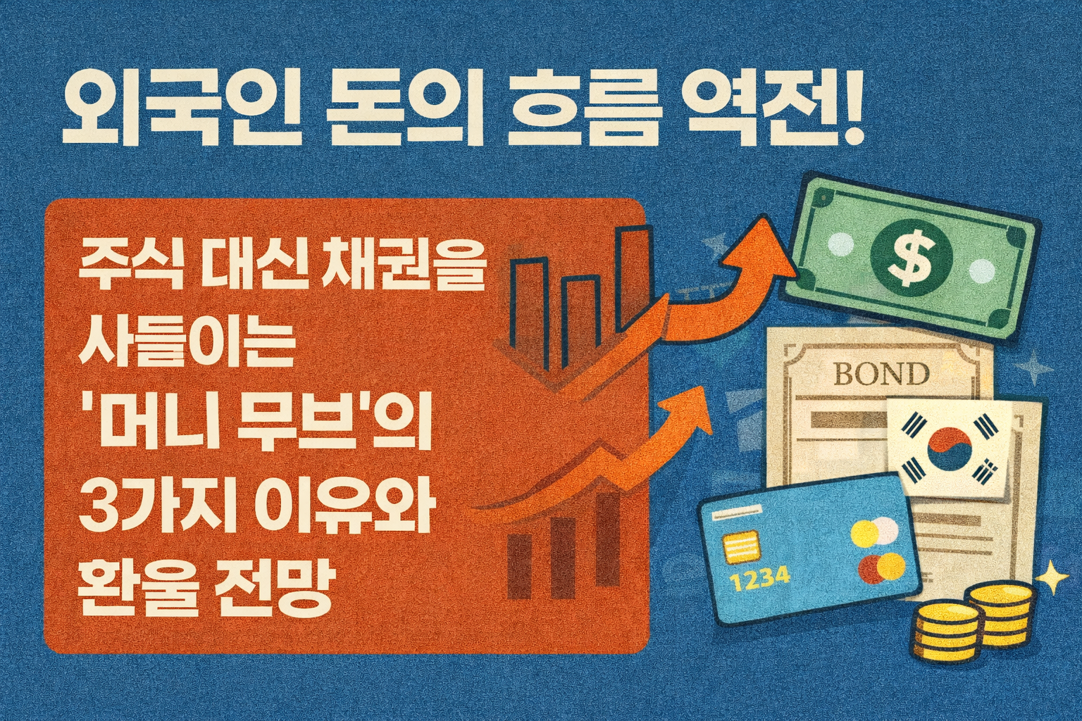 외국인 돈의 흐름 역전! 주식 대신 채권을 사들이는 '머니 무브'의 3가지 이유와 환율 전망
