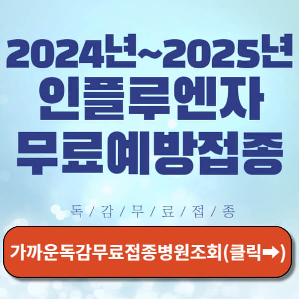 가까운 독감 무료 접종 병원 조회