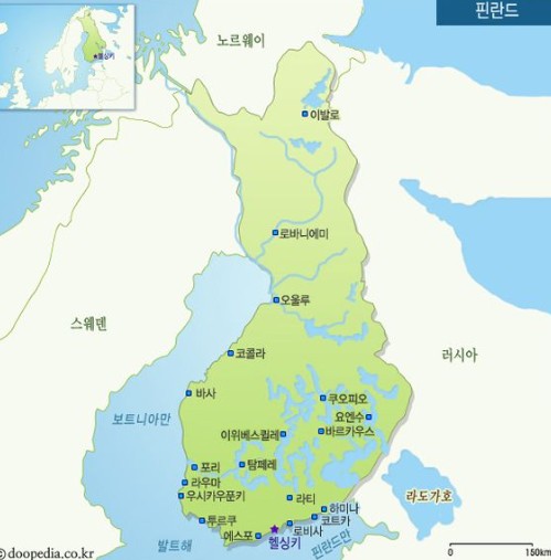 핀란드 지도 관련 사진