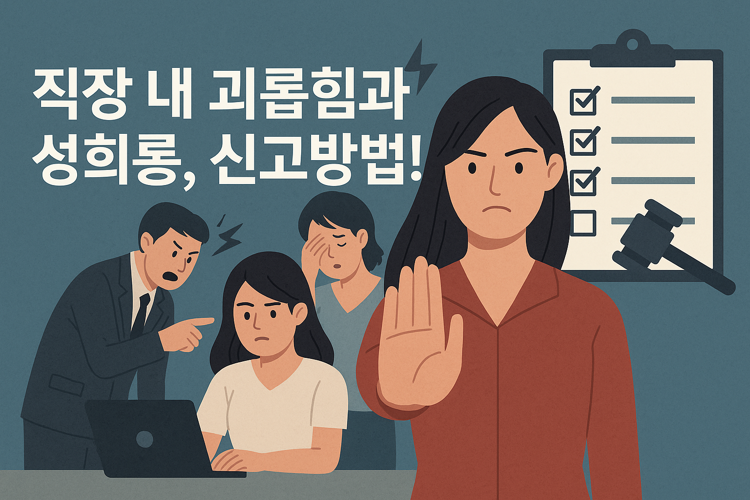 직장 내 괴롭힘과 성희롱, 신고방법!