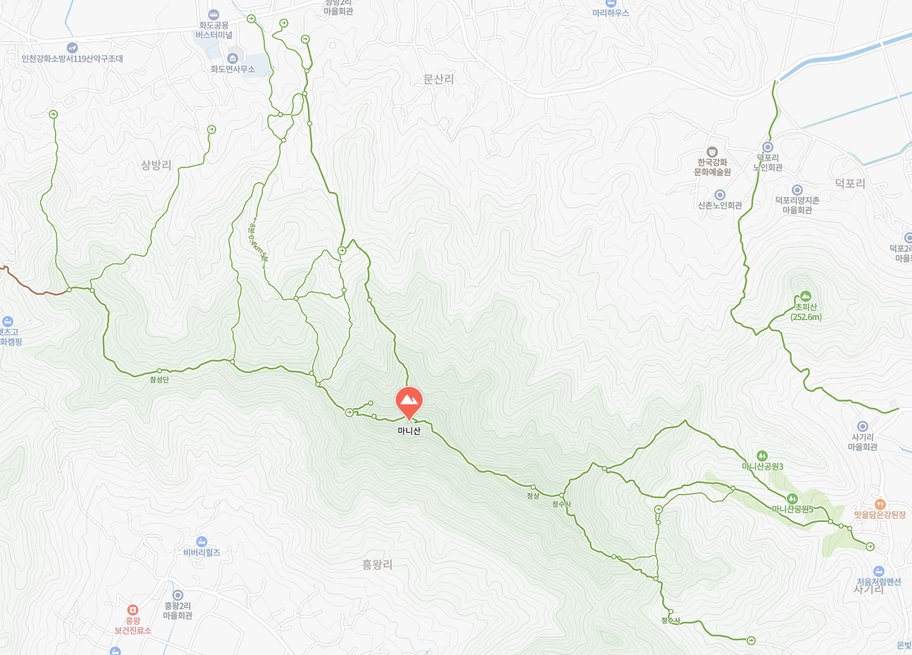 마니산등산지도