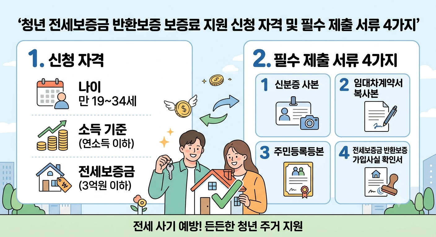 청년 전세보증금 반환보증 보증료 지원 신청 자격 및 필수 제출 서류 4가지