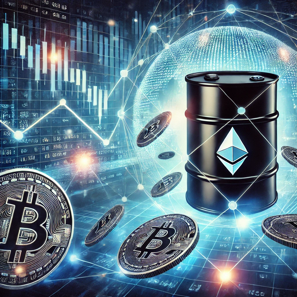 유가와 암호화폐의 관계와 관련된 이미지