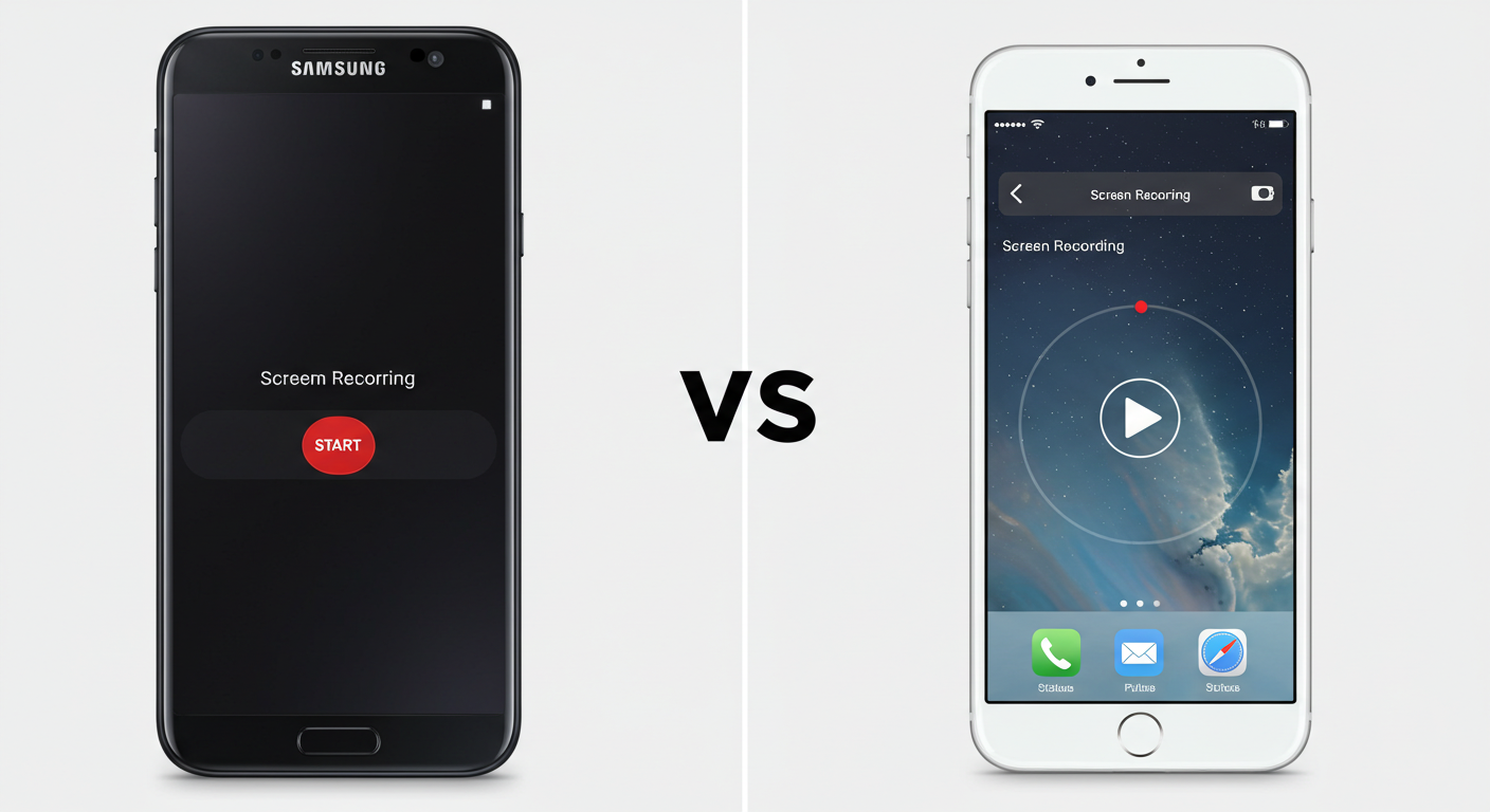 갤럭시 화면 녹화 기능, 아이폰과 비교