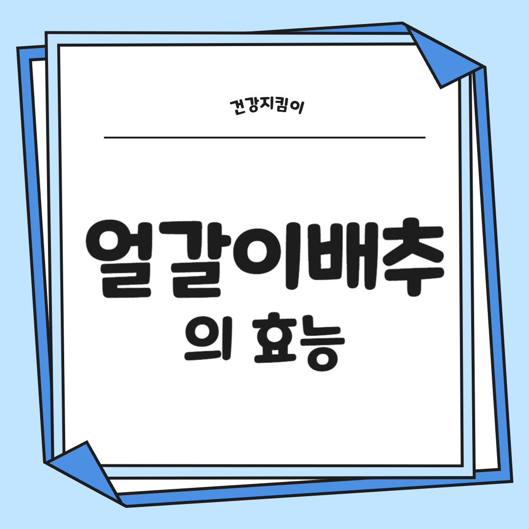 얼갈이 배추 효능 부작용 영양소 먹는방법