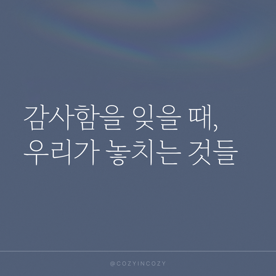 감사함을 잊을 때, 우리가 놓치는 것들