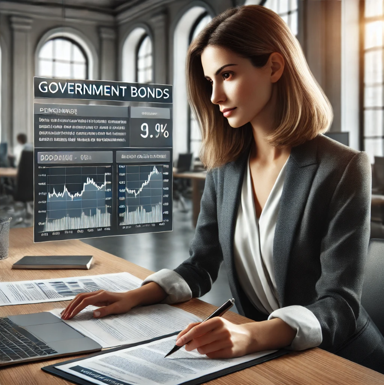 국채 구매 효과를 기대하는 30대 여성의 이미지