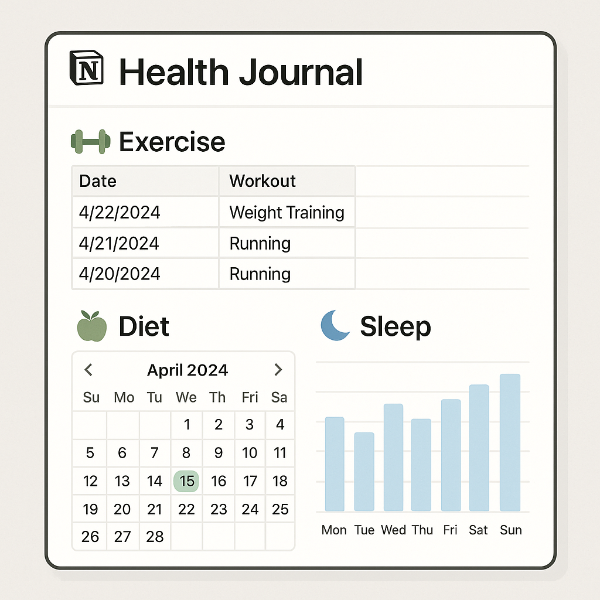 노션으로 만드는 맞춤형 건강 관리 일지 사진