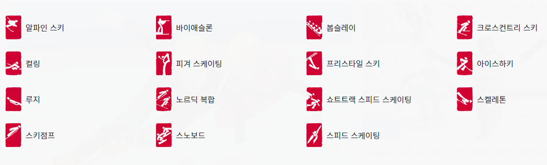 베이징 동계올림픽 종목