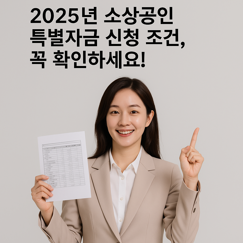 2025년 소상공인 특별자금 신청 조건