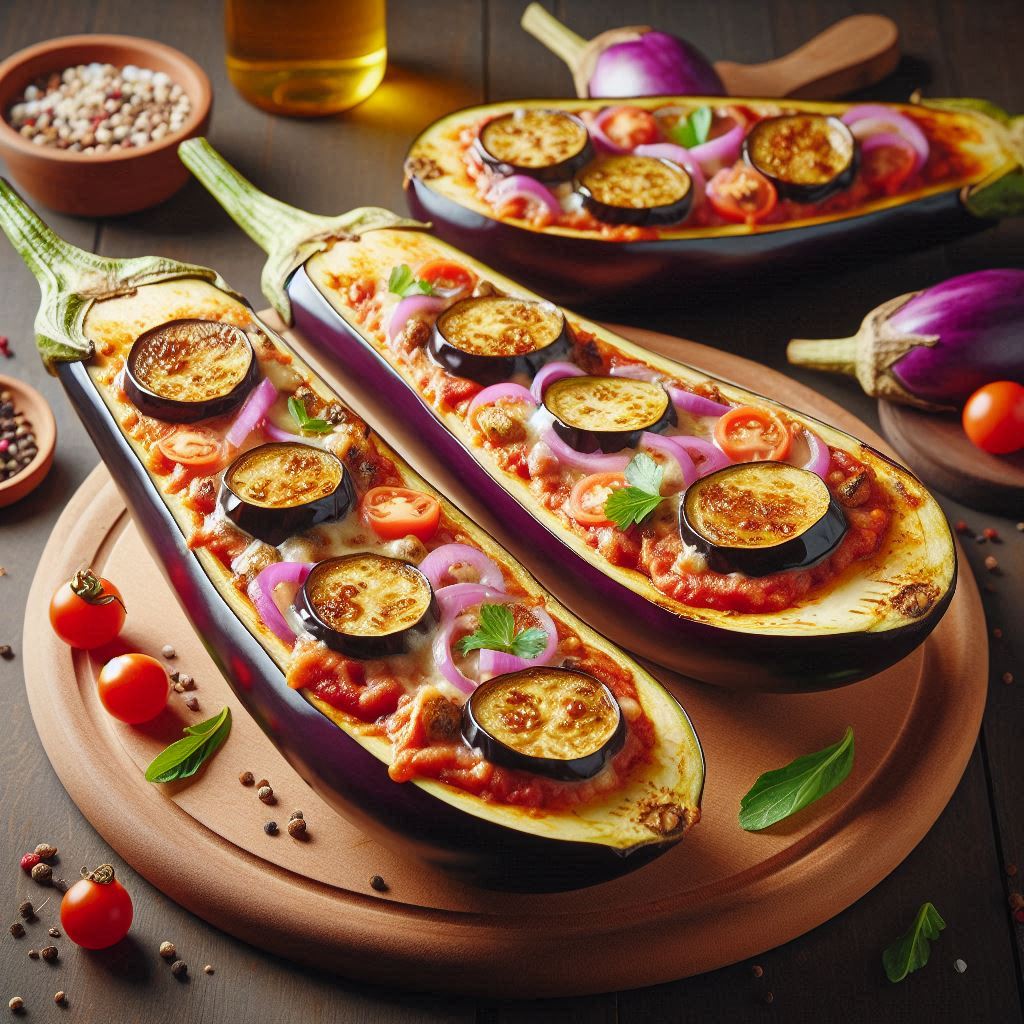 날씬해지는 요리 가지 보트 피자