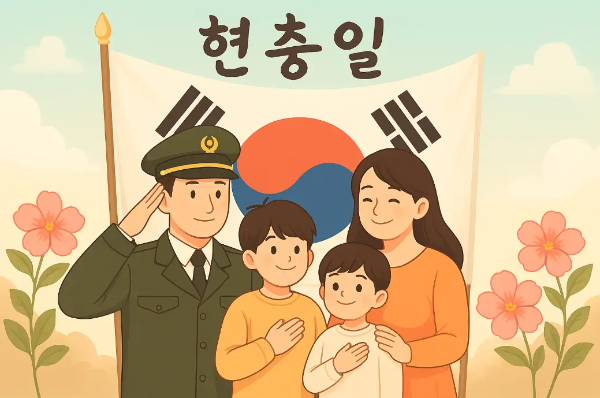 현충일-가족-태극기-무궁화